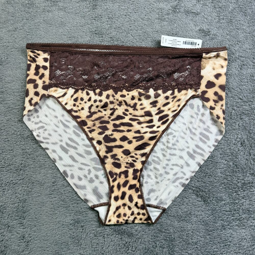 SOMA VANISHING EDGE W/ LACE HIPSTER PANTIES NWT Leopard Print XXL
